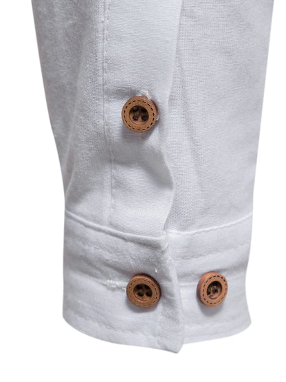 Spring and Autumn Outdoor Activities Fashion Stand collar Long sleeved Pure Cotton Shirt, Casual Fashion Design