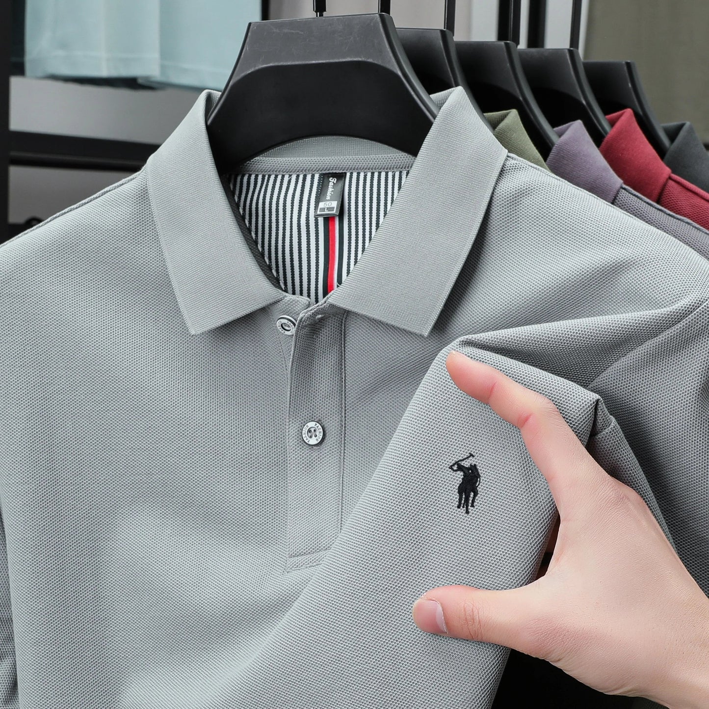100%cotton luxury men's classic pony embroidery comfortable polo shirt fashionable summer new top breathable short sleeved shirt