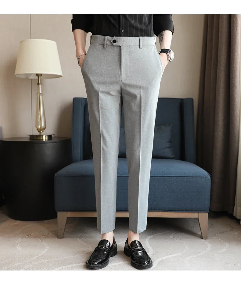Plus size 44 42 40 Men Business Social Suit Pant 2024 Spring Formal Slim Wedding Trouser Mens Brand Fashion Casual Dress Pants