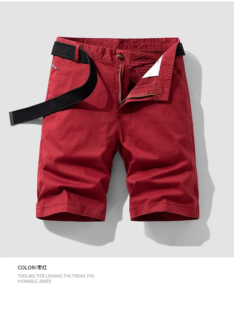 Men Summer Five Points Pants Male Trendy Loose Casual Daily Short Simple Fashion Versatile Solid Color Straight Leg Cargo Shorts