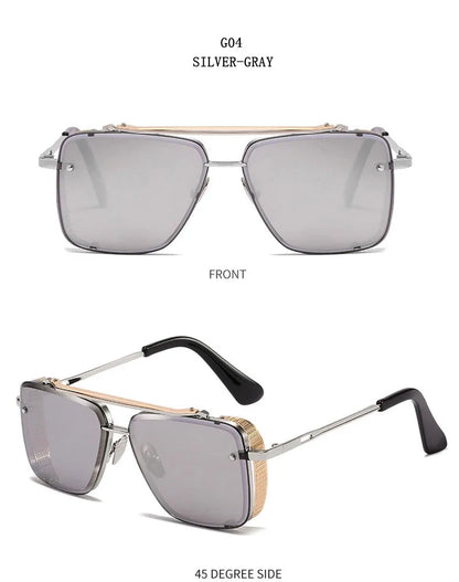 Metal Punk Sunglasses For Men Vintage Square Fashion Glasses 2024 Vacation Sunglasses Women Trendy Gafas De Sol Hombre Zonnebril