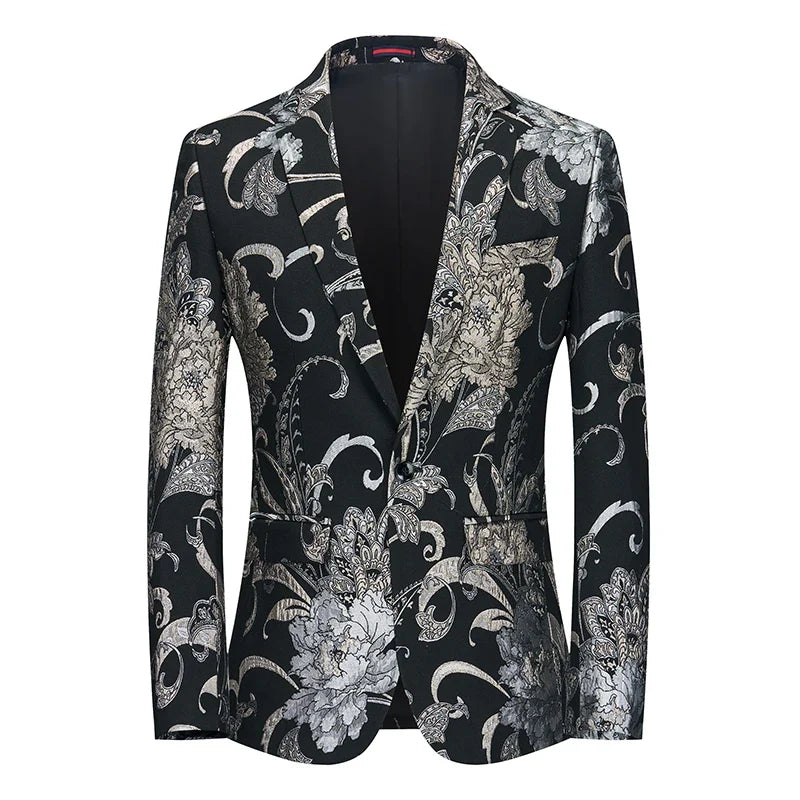 2026 New Men's Pink Embroidered Suit Jacket, Wedding Party Dress Coat, Fashionable Slim Male Blazers, Asian Size M-5XL 6XL