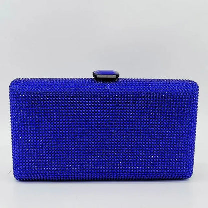 Women Black Crystal Clutch Evening Bags Wedding Bridal Rhinestone Box Handbags Party Dinner Diamond Clutch Purse