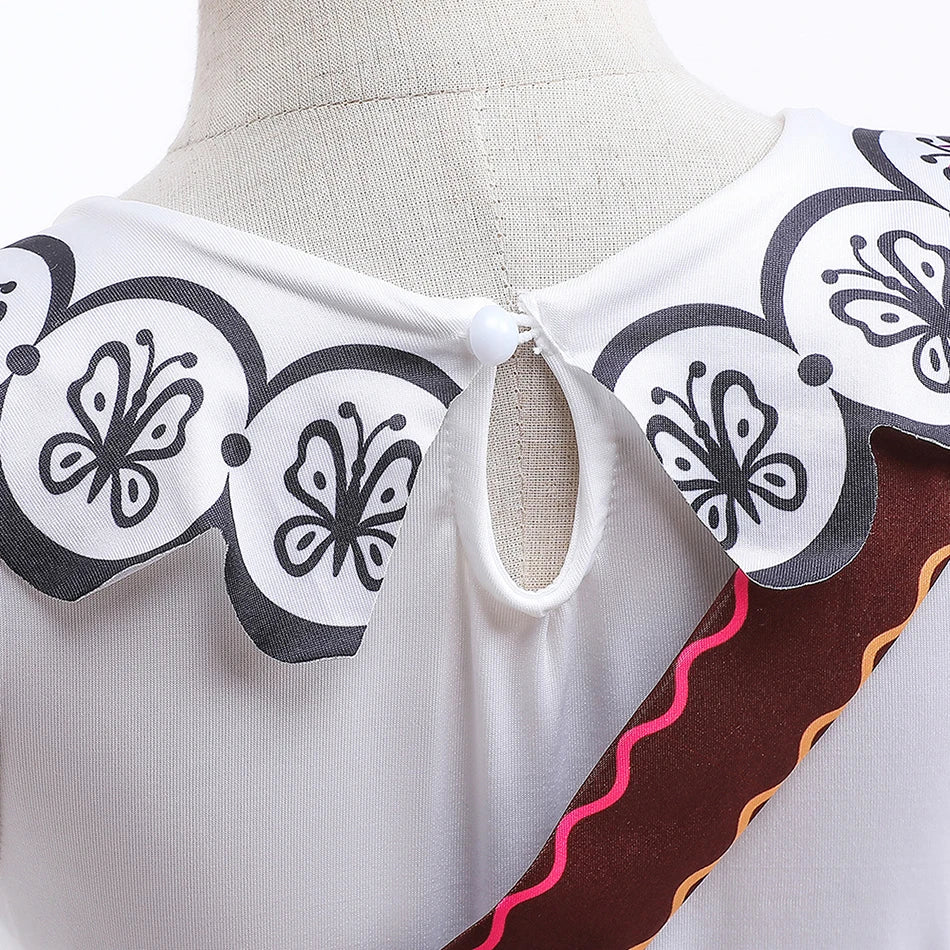 Girls Princess Costume Children Encanto Halloween Swing Flared Clothes Kids Printed Mirabel Cartoon Fantasy Cosplay Dress 3-12Y