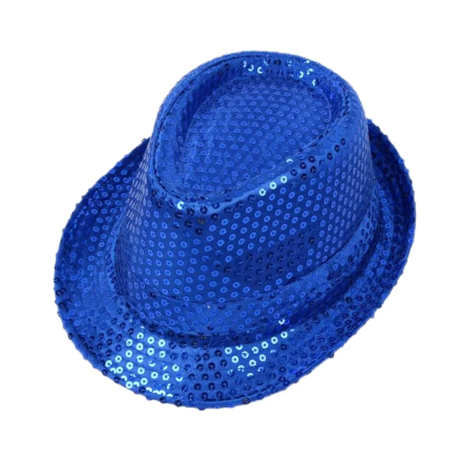 British Top Jazz Hat Bucket Hat Men Women Stage Performance Sequin Hat Shining Christmas Fedoras Party Parent  Hat Hollween