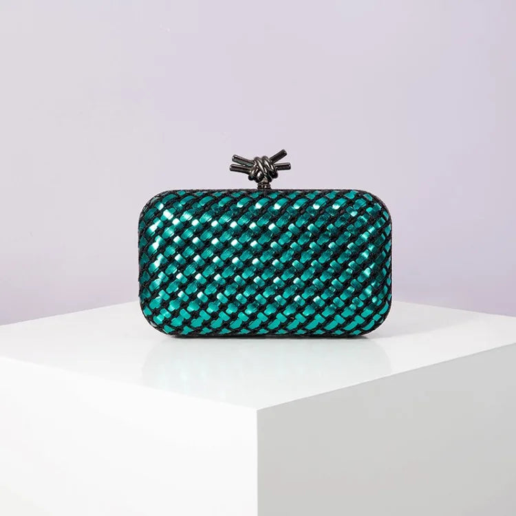 Hand Woven Clutch Purse Luxury For Women 2025 New High Grade Party Wedding Prom Mixed Colors Evening Bag Elegant Trend Chain Bag