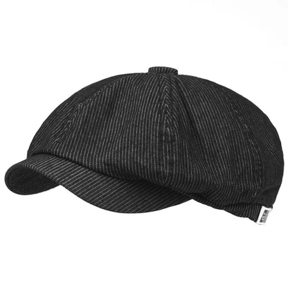 Stripe Newsboy Cap Peaky Casual Octagonal Hat Vintage Soft Berets Cap Visor Gatsby Flat Ivy Hat Four Seasons
