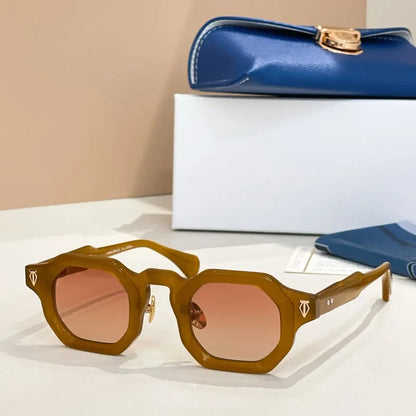 Irregulare Square Sunglasses Thick Acetate Polygon High Quality Handmade Vintage Fashion Brand Design UV400 with Case