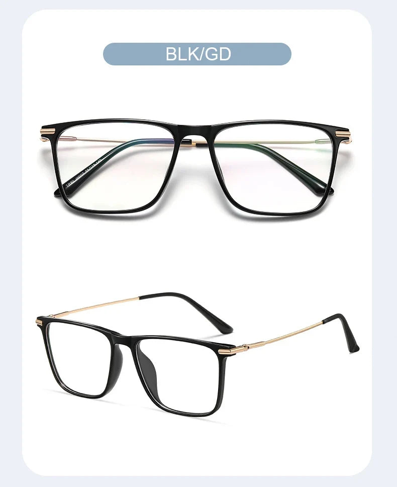 Titanium Classic Men's Square Frames Anti-blue Light Reading Glasses Myopia Can Be Customized Prescription Glasses 007