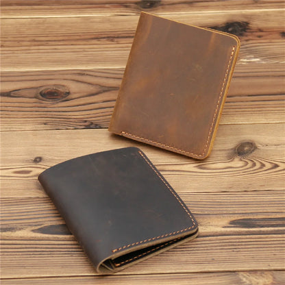 Top Genuine Leather Men's Wallet Retro Driving Licence Wallets for Men Durable Leather Portfel Male Cartera Hombre Purse for Men
