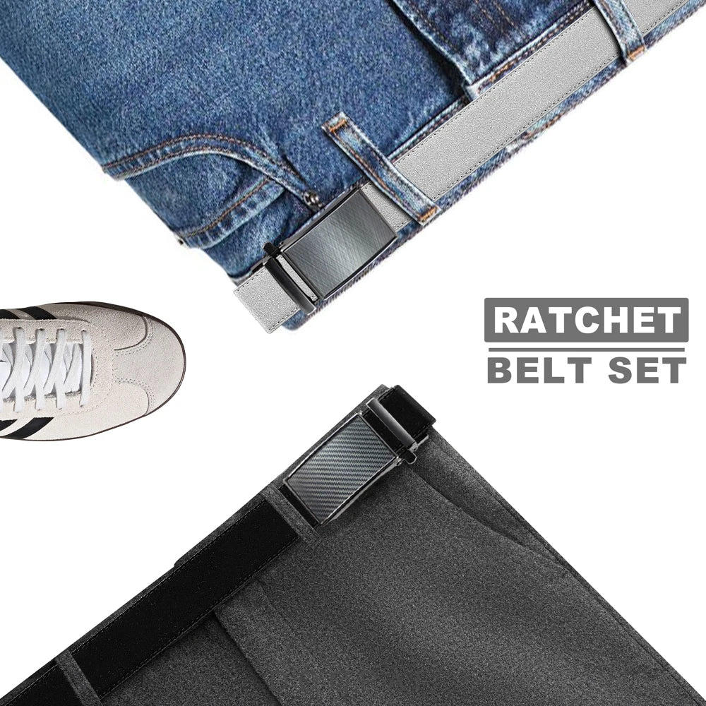Leather belt men High Quality PU Leather Belts, Automatic Buckle Belt, Adjustable No Hole Belt Jeans Belt for Men