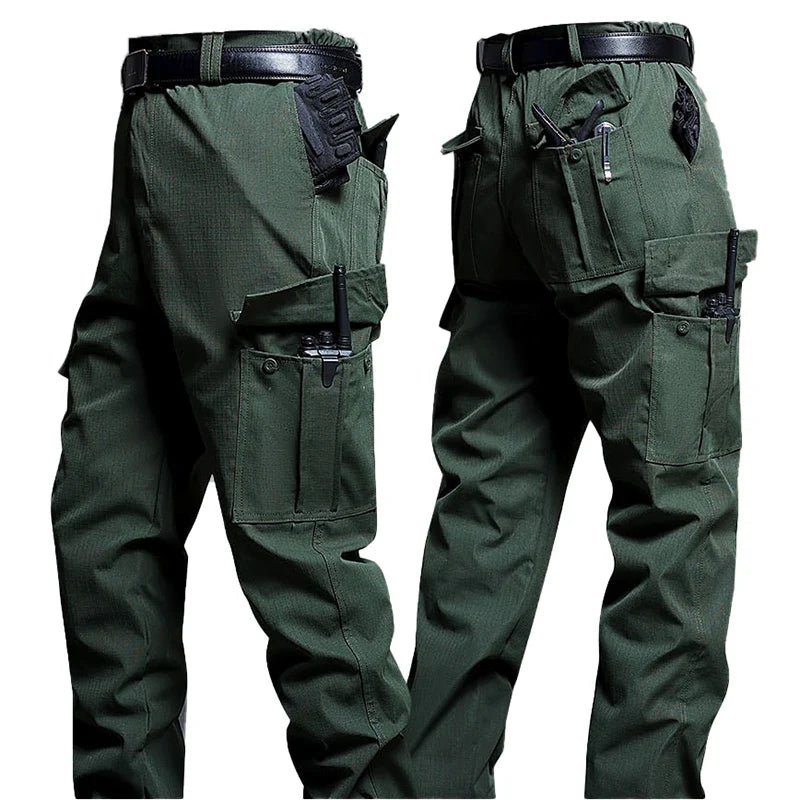 Wear-Resistant Cargo Pants Men Casual Work Stretch Trousers Breathable Multi-Pocket Outdoor Waterproof Training Hiking Pant Male