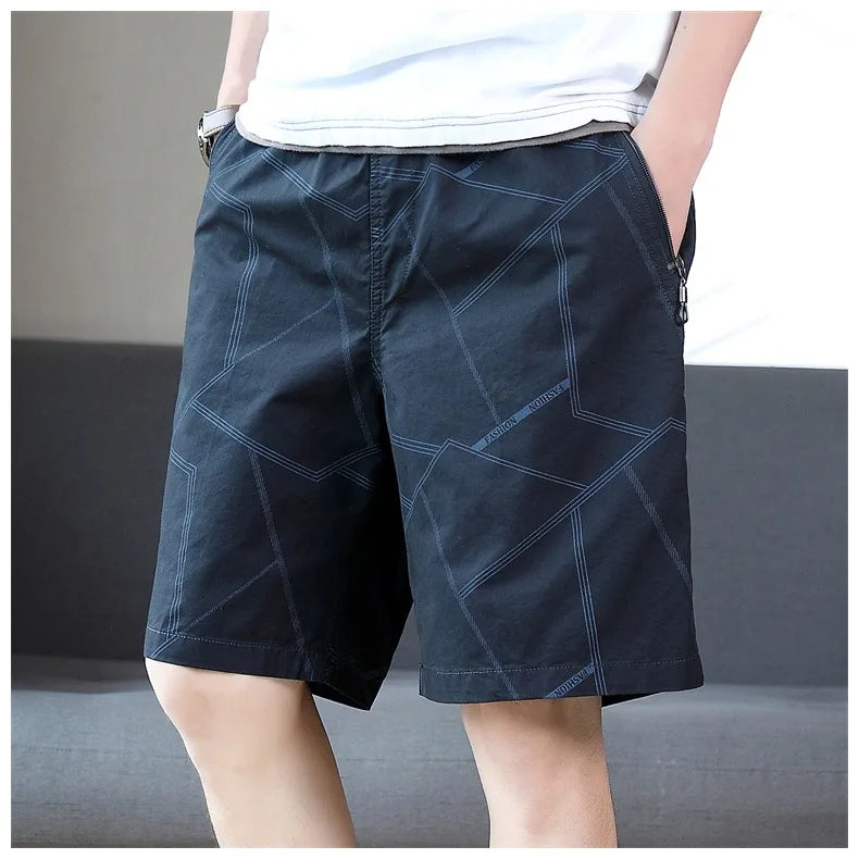 Men Elastic Waist Shorts Loose Fit Casual Sports Jogger Shorts Man Fashion Print Shorts Gym Cool Board Shorts