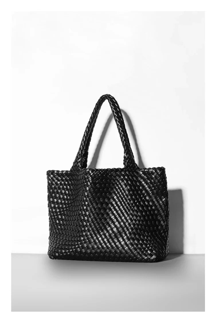 Designer Knitting Fashion Ladies Handbags And PU leather Large-capacity Women's single-shoulder bag Beach Travel Bags