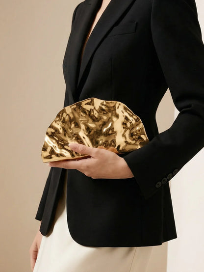 Stylish and sparkly womens evening bag acrylic scallop-shaped clutch wedding party designer chain shoulder bag/crossbody bag