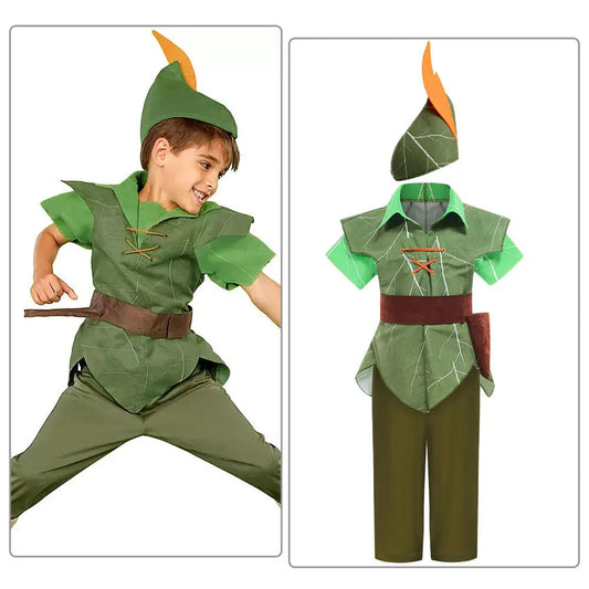 Green Elf Peter Pan Performance Costume Peter Pan Christmas Kids Party Boys Dress Up