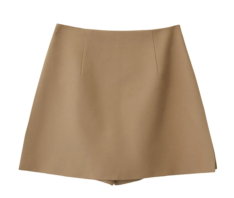 Minimalism Casual Shorts Skirts Women High Rase 2024 Autumn New Fashion Commuter Lady Straight Blazer A-Line Skirt 12343035