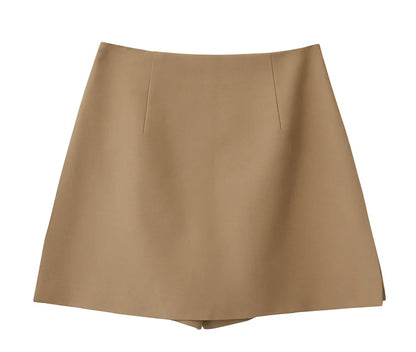 Minimalism Casual Shorts Skirts Women High Rase 2024 Autumn New Fashion Commuter Lady Straight Blazer A-Line Skirt 12343035