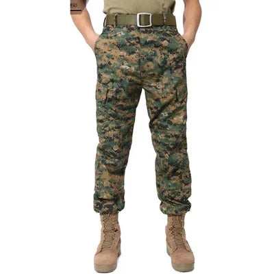 Men's Camouflage Tactical Pants Multi-Pockets Hunting Digital Camo Training  Cargo Pants New Spring  Long Trousers for Men