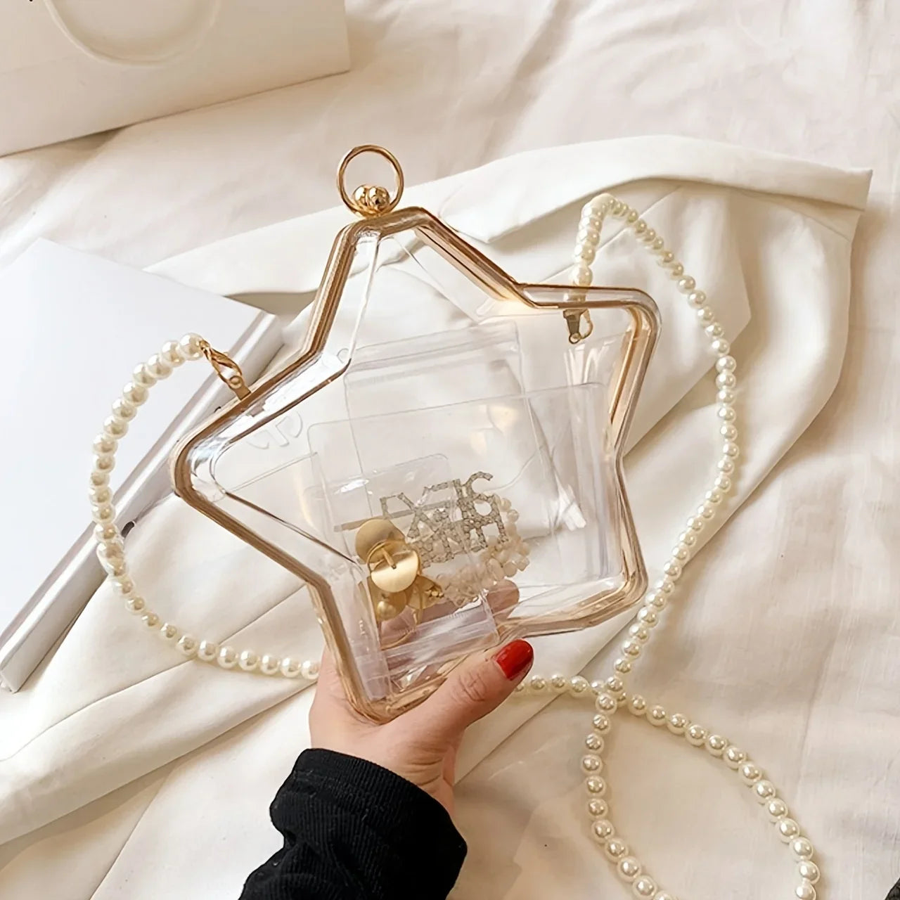 Clear Acrylic Shell Shaped Bag, Trendy Chain Crossbody Bag, Women's Niche Design Novelty Purse