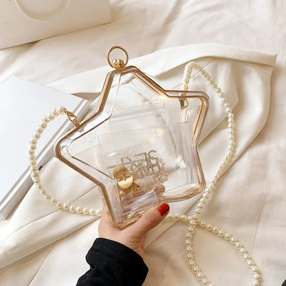 Clear Acrylic Shell Shaped Bag, Trendy Chain Crossbody Bag, Women's Niche Design Novelty Purse