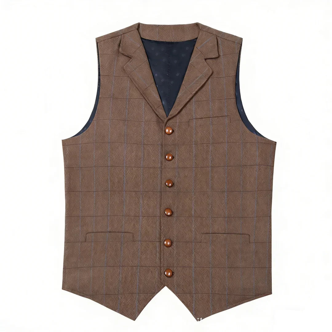 Men's Vests Tweed Suit Business Clothing for Men Striped Waistcoat Punk Vest Groomman Wedding Brwon Black Grey Jacket Bleazer