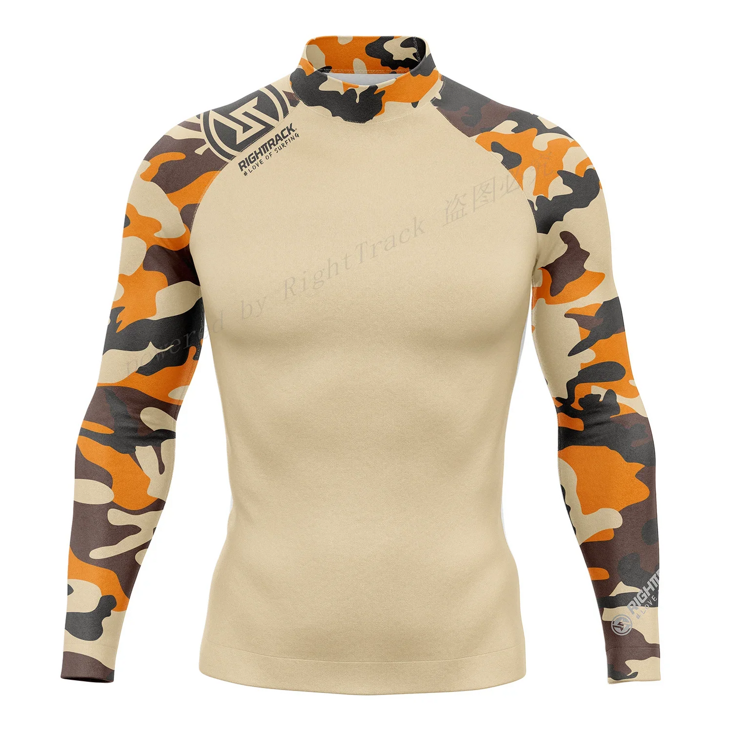 RightTrack Men's Rashguard Snorkeling UV Camouflage Long Sleeve Surfing T-Shirt Swimwear UPF Diving Sunscreen Beachwear