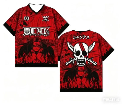 2026 One Piece Luffy Anime T-Shirt Vintage Baseball Jersey Style Men Women 3D Full Print Y2k Streetwear Harajuku Graphic Tee