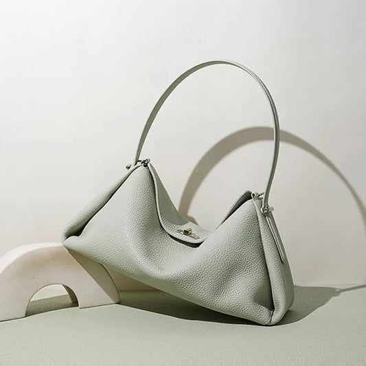 Minimalist Lady Soft Genuine Leather Pillow Crossbody Bag Women's Convertible Shoulder Bags 2026 New Chic Solid Color Handbag