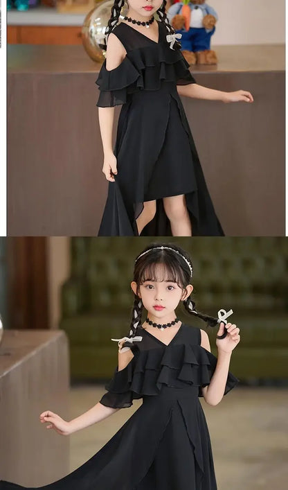 Fashion Chiffon Boho Girls Dresses Bohemian Beach Kids Clothing Vestido Girl Outfit Robe Fille Casual Maxi Children Dress Summer