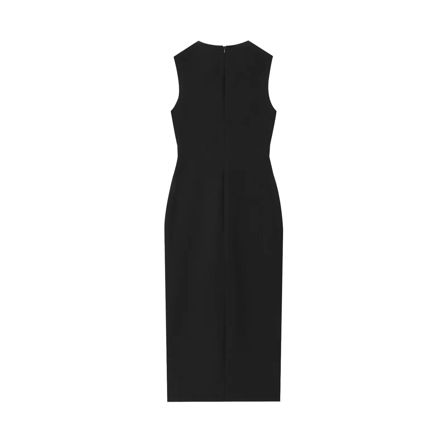 Black Elegant Party Midi Dresses 2026 Women's Summer Sleeveless Long Dresses Fashion Casual Vintage Evening Party Dress  ﻿
