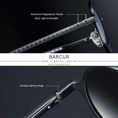 Vintage Aluminum Magnesium Sun Glasses Men Polarized Driving Sunglasses Round Steampunk Shades Brand Designer Eyewear