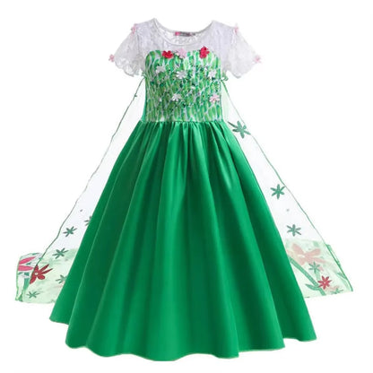 Elsa Dress for Girls Elsa Costume Snow Queen Anna Dress Cosplay Birthday Party Children Kids Carnival Girl Halloween Costume