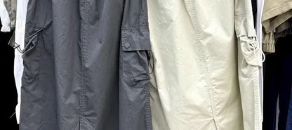 Vintage Skirts for Women American Fashion High Waist Back Slit Cargo Skirt Streetwear All-match Pockets Trendy Harajuku Chic New