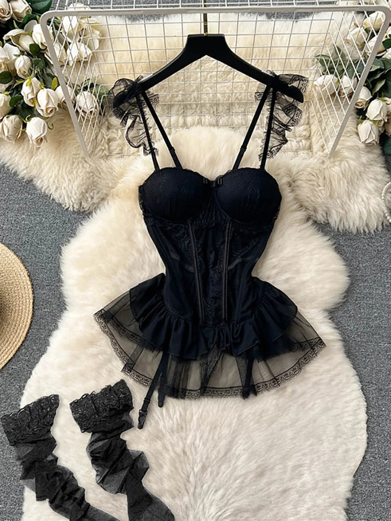 Woman Plus Size Sexy V-Neck Strap Dress Lace Trim Slim Short Dress Women Fashion Comfortable Dress Party Hotsweet