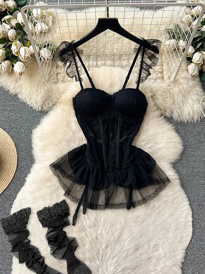Woman Plus Size Sexy V-Neck Strap Dress Lace Trim Slim Short Dress Women Fashion Comfortable Dress Party Hotsweet