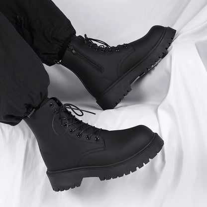 Luxury Brand Boots Chelsea Men's Boots Leather Men Designer Boots Fashion Casual Business Black Boots Thick Soled Mid Top Boots