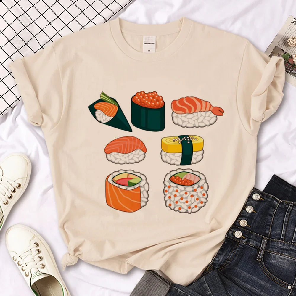 Sushi Shirt t shirt women manga harajuku streetwear t shirt female funny clothes