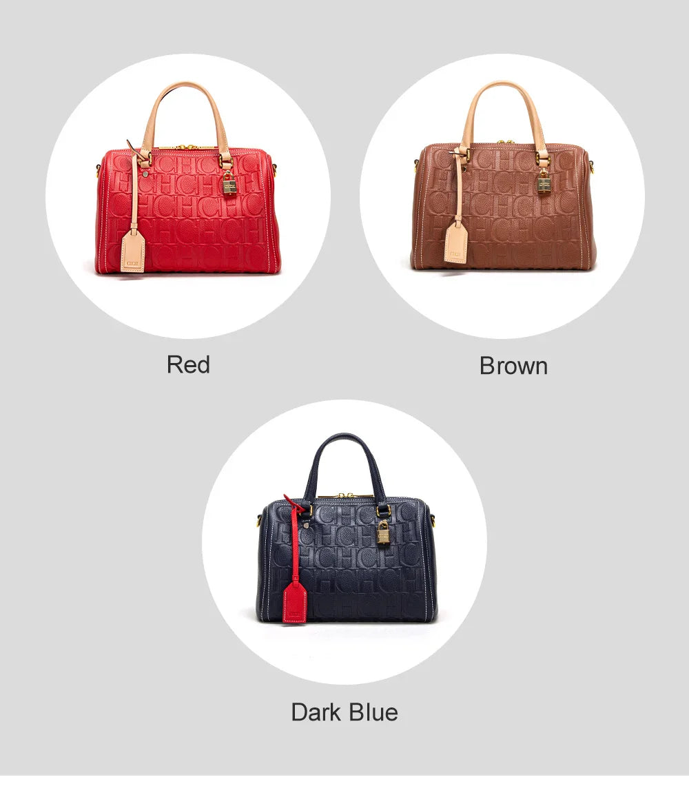 Women's Shoulder Bag Brand Embossed Crossbody Bag High Quality Cow Leather Shoulder Bag Large volume travel bag