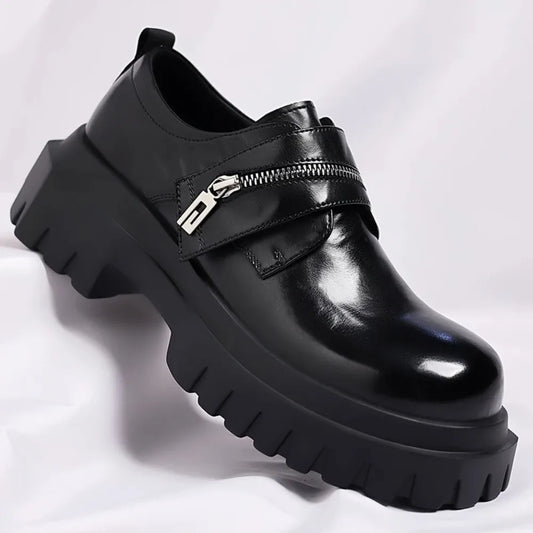 2026 New Derby men's leather shoes Thick bottomed British style design Leisure Party Business Office Luxury adult shoes