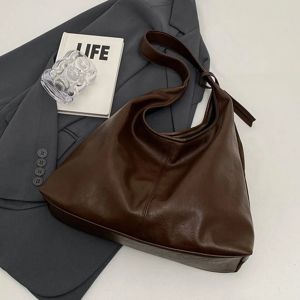 Women Suede Tote Bag Magnetic Closure Shoulder Bag Slouchy Retro Handbag Large Capacity for Work Travel （Velvet+PU）