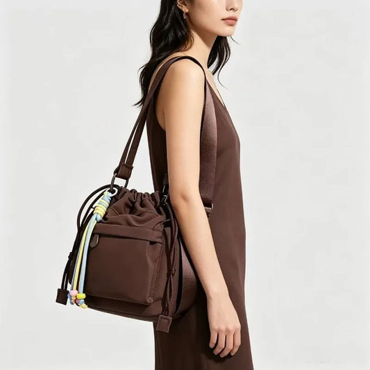 New fashionable and versatile women's crossbody bag, simple and casual shoulder bag, women's small backpack, nylon cloth bag