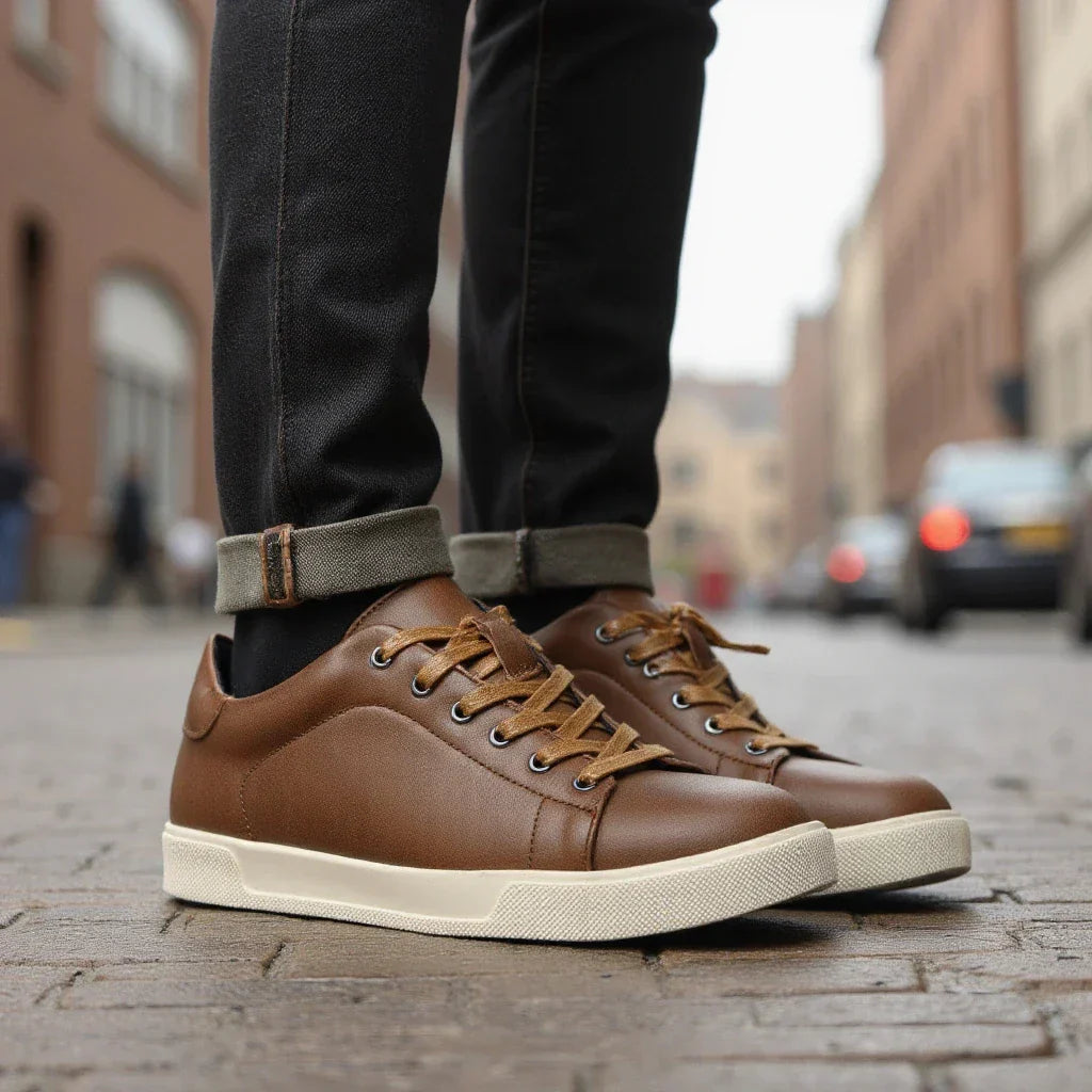 Men's casual shoes 2025 brand fashion comfortable leather shoes men