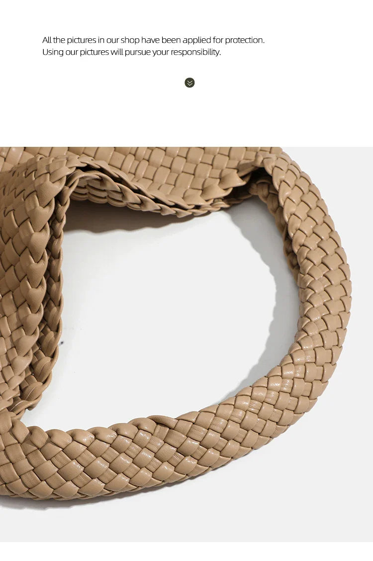 Designer Hand knitting bag PU Large women's Woven tote bag Mistress gift luxury bag original mark bags CasuaL side bag for women