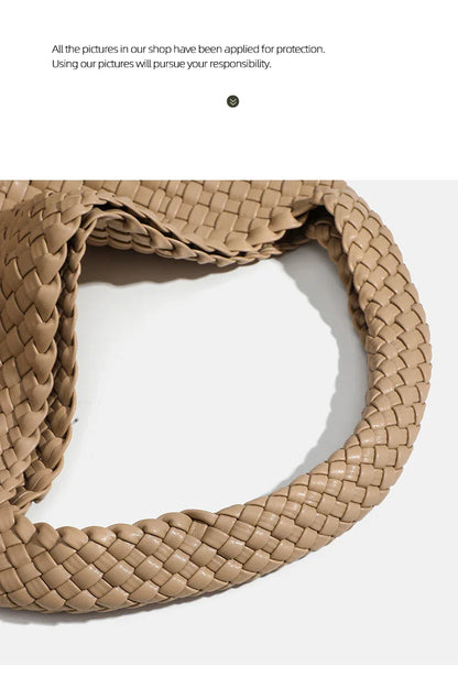 Designer Hand knitting bag PU Large women's Woven tote bag Mistress gift luxury bag original mark bags CasuaL side bag for women