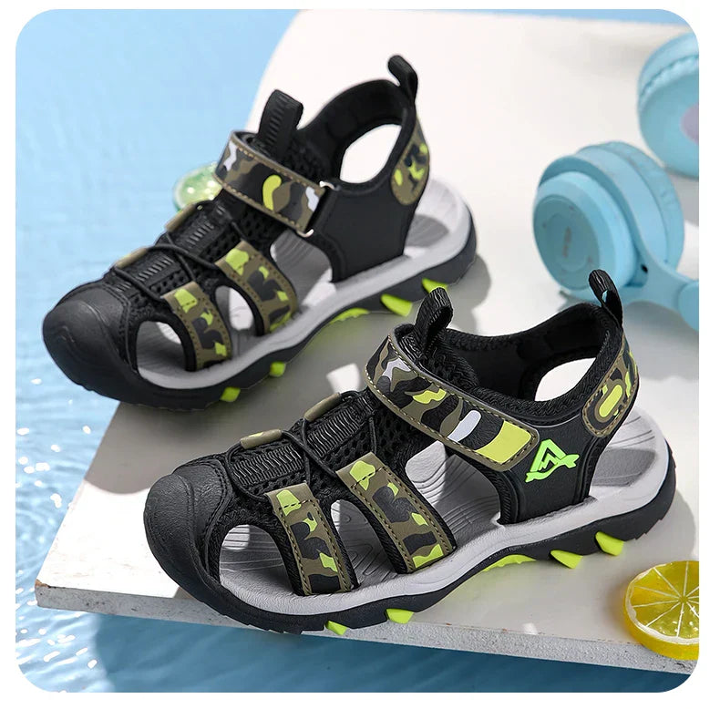 Summer Children Beach Water Sandals Brand Fashion Sneakers For Girls Boys Footwear Kids Non-slip Sandalias Leather Shoes