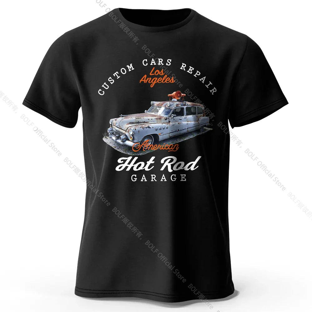 Custom Car Club Patch Printed Unisex Men Women T-Shirt Tees Tops 100% Cotton Embossed Logo Graphic Gearhead Outfit