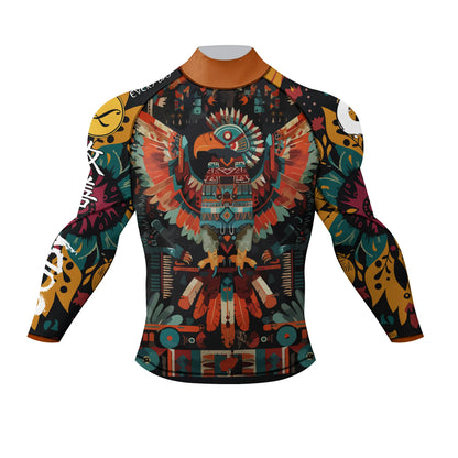 Cody Lundin Mock Neck Men Compression Long Sleeve Fitness Shirt Grappling Boxing Jersey, MMA Jitsu BJJ Rash Guard With Anti Slip