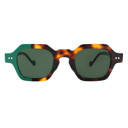 Retro Sunglasses Asymmetric Color Square Frame UV400 Protection for Women Men Polarized Lens Outdoor Daily Wear Lightweigh