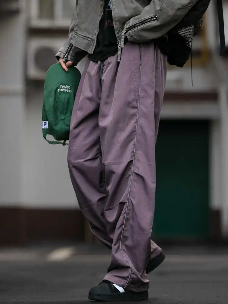 Korean Streetwear Waterproof Outdoor Utility Cargo Pants For Men Quick Dry Adjustable Hem Oversized Sport Casual Pants Trendy